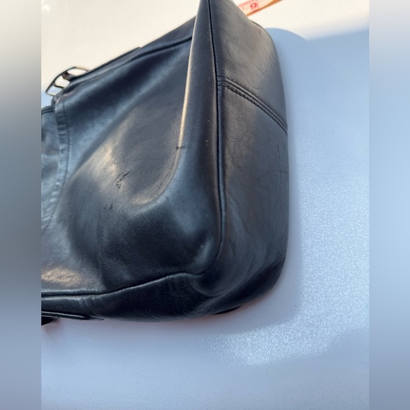 Coach Vintage Messenger Bag Black Leather Signature Lining Style 9335 (No Strap) - Picture 8 of 9